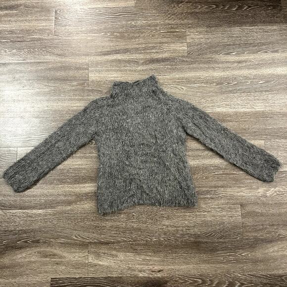 Gudrun & Gudrun Suri Alpaca Wool Grey Fuzzy Turtleneck Sweater L Made in Peru - Picture 10 of 12